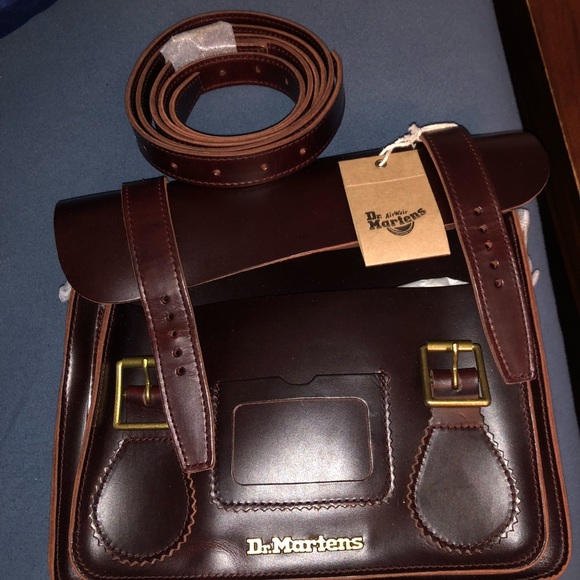 doc martens leather satchel
